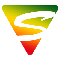 Das Icon der Sicurezza GmbH. Dreieck mit Ampelfarben mit ausgeschnittenem S
